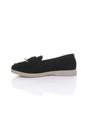Black AJVANI Black Flat Slip On Smart Loafers, Image 3 of 4