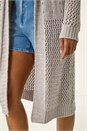 Grey Soft Chenille Hooded Cardigan, Image 5 of 5