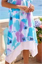 Blue Abstract Print Double Layer Shift Dress , Image 4 of 4