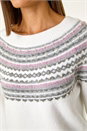 Ivory  Pearl Embellished Printed Jumper, Image 5 of 5