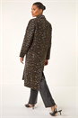 Brown Animal Print Formal Pocket Coat, Image 4 of 7