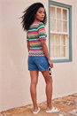 PINK Wave Print Knitted Cotton Top, Image 3 of 4