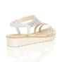 Silver AJVANI Silver Flatform Diamante T-Bar Slingback Sandals, Image 4 of 6
