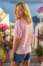 Pink Textured Jersey Stretch Top, Image 3 of 4