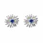 Silver Sapphire September Birthstone Aster Birthflower Stud Earrings, Image 1 of 3