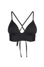 Black Textured Push Up Triangle Bikini Top with Supportive Underband, Image 2 of 5
