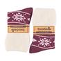 Red 1 Pack Ladies Soft Warm Wool Bed Socks with Fairisle Design, Image 5 of 5