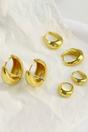 Gold Chunky Huggie Hoops Statement Earrings, Image 1 of 3
