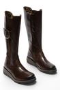 Brown Womens Leather Knee-High Boots-SOIF360, Image 2 of 5