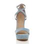 Light Blue AJVANI Light Blue High Heel Crossed Straps Platform Sandals, Image 6 of 6