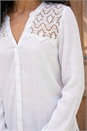 Ivory  Lace Shoulder V-Neck Blouse, Image 4 of 4
