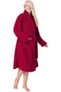 Burgundy Camille Lingerie Burgundy Supersoft Fleece Jaquard Bathrobe, Image 4 of 5