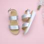 Silver AJVANI Silver Flatform Strappy Sandals, Image 4 of 6