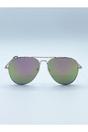Pink Gold Frame Aviators with Mirrored Pink Lenses, Image 2 of 5