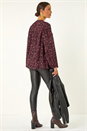 Purple Floral Print Tie Front Top, Image 3 of 5