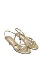 Gold XY LONDON Gold 'Kayla' Slip On Strappy Slingback Kitten Heeled Sandals, Image 5 of 6