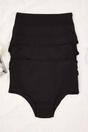 Black 5 Pack Plain High Waist Cotton Rich Black Briefs, Image 1 of 2