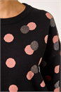 Black Spot Print Knitted Jumper, Image 5 of 5