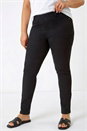Black Curve Elastic Waist Stretch Denim Jegging, Image 3 of 5