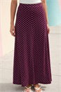 Burgundy Polka Dot Midi Skirt, Image 1 of 4