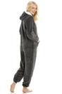 Charcoal Camille Lingerie Charcoal Supersoft Hooded Onesie, Image 4 of 5