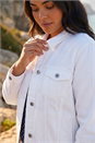 White Curve Mid Wash Denim Jacket, Image 4 of 4
