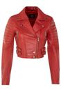 Red Infinity Leather Red Brando Cropped Leather Jacket-Longtown, Image 1 of 6