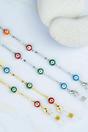 Silver Evil Eye Bead Eyeglass Chain, Image 2 of 2