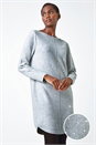 Grey Sparkly Stretch Jumper Dress, Image 1 of 5