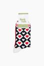 Red Love Heart Diamonds Bamboo Socks in Red, Image 4 of 4
