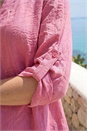 Pink V-Neck Wrap Hem Tunic Top, Image 4 of 4