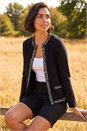 Black Tweed Detail Cardigan, Image 1 of 4