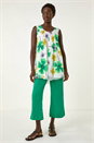 Green Abstract Print Overlay Top, Image 3 of 5