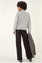 Light Grey Animal Print Pocket Knit Jumper, Image 3 of 5