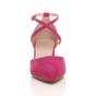 Fuchsia AJVANI Fuchsia Mid Block Heel Crossed Strap Pointed Toe 2 Part Heels, Image 6 of 6