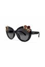 Black Ruby Rocks Ladies 'Dubai' Gem Detail Sunglasses In Black, Image 1 of 4