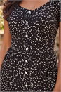 Black Spotty Heart Button Midi Dress, Image 4 of 4