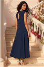 Navy  Fit & Flare Midi Dress, Image 3 of 4
