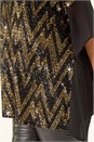 Gold Curve Zig Zag Sequin Overlay Top, Image 6 of 8