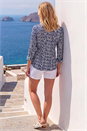 Blue Classic Abstract Print Shirt, Image 3 of 4