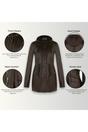 Brown Infinity Leather Brown Hooded Parka Jacket-Oakengates, Image 3 of 5