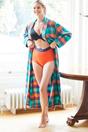 Multi British Boxers Multi "Acorn Squash" Check Brushed Cotton Dressing Gown, Image 2 of 3