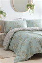 Pale Green Super King Size Yasmina Duck Egg Duvet Cover Set, Image 1 of 2