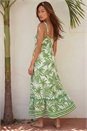 Green Leaf Print Ric Rac Maxi Dress, Image 3 of 4
