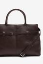 Brown Flores Luxury Structured Leather Tote Bag, Image 4 of 8