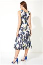 Navy  Floral Bias Cut Midi Dress, Image 2 of 5