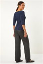 Midnight Blue Sparkly Ribbed Batwing Knit Jumper, Image 2 of 6