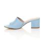 Light Blue AJVANI Light Blue Mid Block Heel Peep Toe Mules Sandals, Image 3 of 6