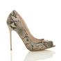 Beige High Heel Peep Toe Stiletto Court Shoes, Image 2 of 7