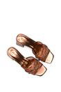 Brown XY LONDON Brown 'Senara' Backless Block Heel Sandals With Crystals and Mesh, Image 6 of 6
